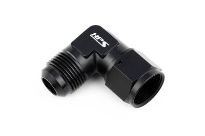 HPS Performance - HPS AN9211-10 -10 AN Male To Female Swivel Adapter Aluminum Black 90-DEGree