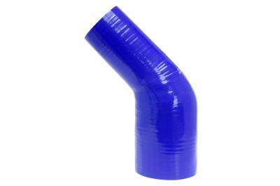 HPS Performance - HPS HTSER45-300-350-BLUE 3" To 3.5" 76mm-89mm ID ELB Coupler Hose Blue 45-DEG