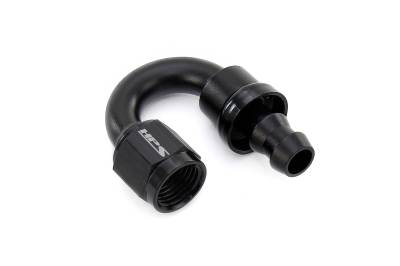 HPS Performance - HPS 150-1806 Push-On Hose End To AN -6 Female Aluminum Black 180-DEG