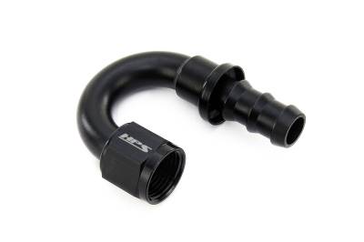 HPS Performance - HPS 150-1808 Push-On Hose End To AN -8 Female Aluminum Black 180-DEG