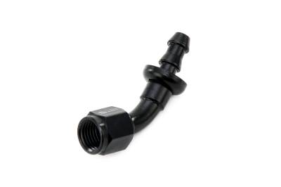 HPS Performance - HPS 150-4504 Push-On Hose End To AN -4 Female Aluminum Black 45-DEG
