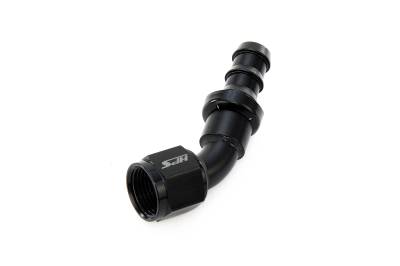 HPS Performance - HPS 150-4508 Push-On Hose End To AN -8 Female Aluminum Black 45-DEG