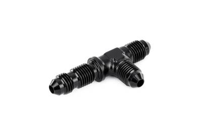 HPS Performance - HPS AN804-3 -3AN Male To Male Bulkhead Adapter Aluminum Black Tee On Run