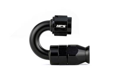 HPS Performance - HPS 350-1804 Compression Hose End To -4AN Female for SS PTFE Alum Black 180-DEG