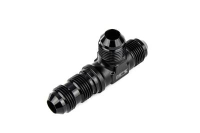 HPS Performance - HPS AN804-10 -10AN Male To Male Bulkhead Adapter Aluminum Black Tee On Run