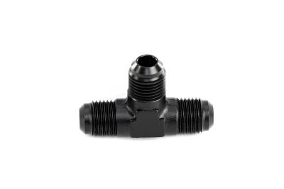 HPS Performance - HPS AN824-8 -8AN Male To Male 3-Way Tee Adapter Aluminum Black 37-DEGree