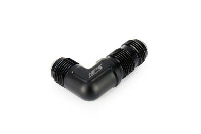 HPS Performance - HPS AN833-8 -8AN Male To Male Bulkhead Adapter Aluminum Black 90-DEGree
