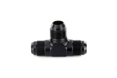 HPS Performance - HPS AN824-10 -10AN Male To Male 3-Way Tee Adapter Aluminum Black 37-DEGree