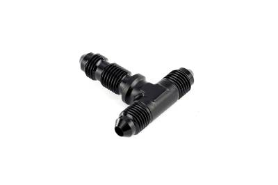 HPS Performance - HPS AN834-3 -3AN Male To Male Bulkhead Adapter Aluminum Black Tee