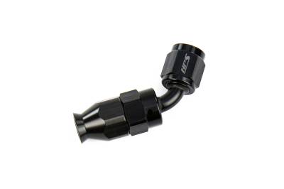 HPS Performance - HPS 350-4508 Compression Hose End To -8AN Female for SS PTFE Alum Black 45-DEG