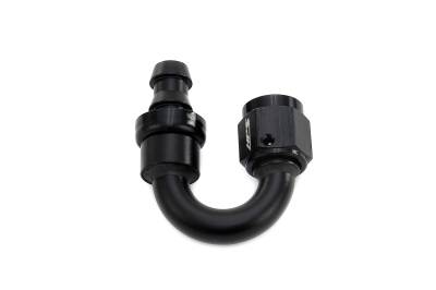 HPS Performance - HPS 150-1804 Push-On Hose End To AN -4 Female Aluminum Black 180-DEG