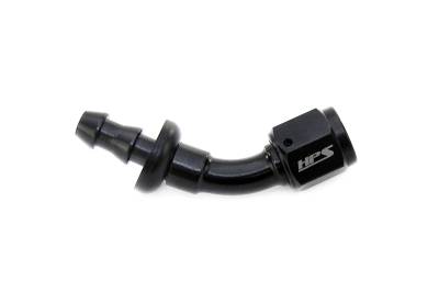 HPS Performance - HPS 150-3004 Push-On Hose End To AN -4 Female Aluminum Black 30-DEG