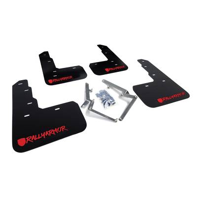 Rally Armor - Rally Armor MF47-UR-BLK/RD-X Black Mud Flap Altered Font Red Logo