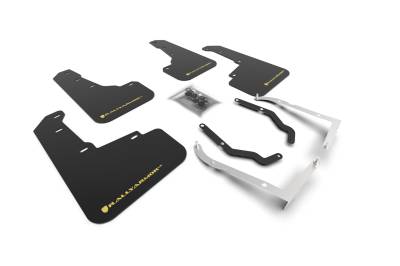 Rally Armor - Rally Armor MF46-LTUR-BLK/PYP Black Mud Flap Yellow Pearl Logo