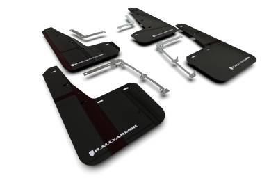 Rally Armor - Rally Armor MF74-UR-BLK/WH Black Mud Flap White Logo