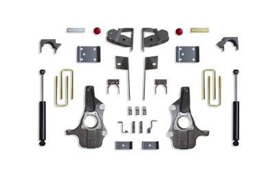 MaxTrac - MaxTrac KS331924 2"/4" Lowering Kit w/Spindles for 19-25 Silverado/Sierra 1500