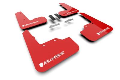 Rally Armor - Rally Armor MF92-UR-RD/WH-X Red Mud Flap White Logo