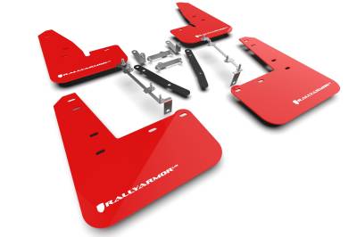 Rally Armor - Rally Armor MF89-UR-RD-WH Red Mud Flap White Logo