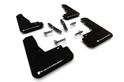 Rally Armor - Rally Armor MF91-UR-BLK-WH Black Mud Flap White Logo