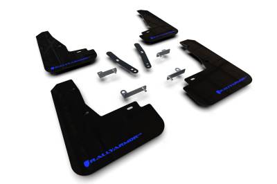 Rally Armor - Rally Armor MF91-UR-BLK-BL Black Mud Flap Blue Logo