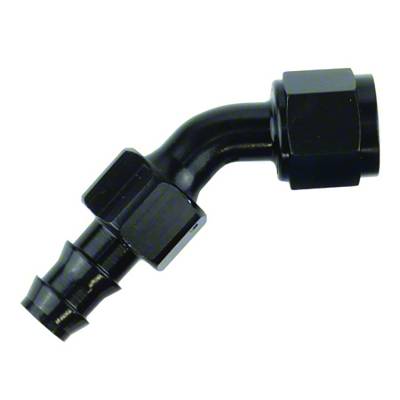 SpeedFx - SpeedFX 520845BK Hose End Full Swivel Push-On -8AN 45-DEG Black Aluminum EACH