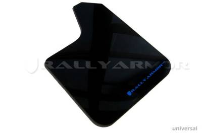 Rally Armor - Rally Armor MF12-UR-BLK/BL Black Mud Flap Blue Logo