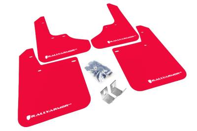 Rally Armor - Rally Armor MF2-UR-RD/WH Red Mud Flap White Logo