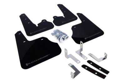 Rally Armor - Rally Armor MF22-UR-BLK/GRY Black Mud Flap Grey Logo