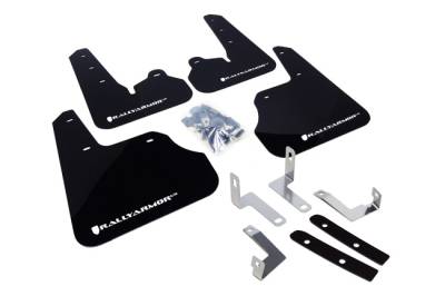 Rally Armor - Rally Armor MF22-UR-BLK/WH Black Mud Flap White Logo