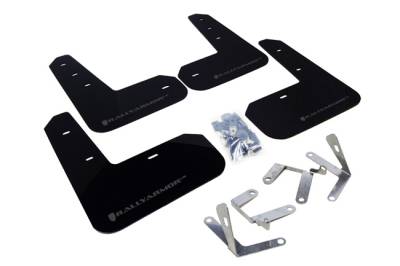 Rally Armor - Rally Armor MF23-UR-BLK/GRY Black Mud Flap Grey Logo