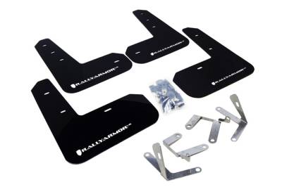 Rally Armor - Rally Armor MF23-UR-BLK/WH Black Mud Flap White Logo