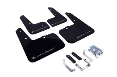 Rally Armor - Rally Armor MF24-UR-BLK/SIL Black Mud Flap Silver Logo