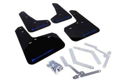 Rally Armor - Rally Armor MF27-UR-BLK/BL Black Mud Flap Blue Logo
