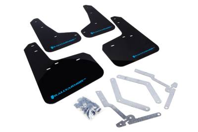 Rally Armor - Rally Armor MF27-UR-BLK/NB Black Mud Flap Light Blue Logo