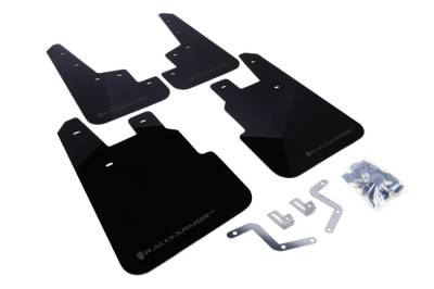 Rally Armor - Rally Armor MF28-UR-BLK/GRY Black Mud Flap Grey Logo