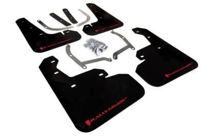 Rally Armor - Rally Armor MF45-UR-BLK/RD Black Mud Flap Red Logo
