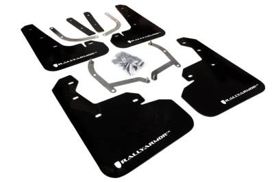 Rally Armor - Rally Armor MF45-UR-BLK/WH Black Mud Flap White Logo