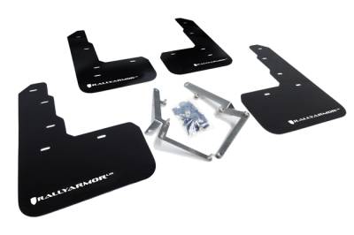 Rally Armor - Rally Armor MF47-UR-BLK/WH Black Mud Flap White Logo