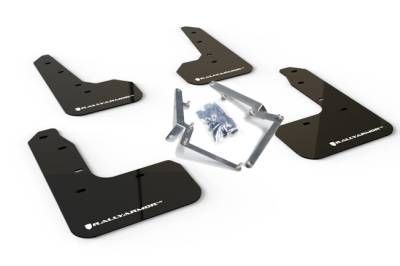 Rally Armor - Rally Armor MF51-UR-BLK/WH Black Mud Flap White Logo