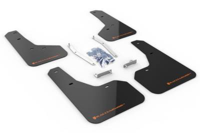 Rally Armor - Rally Armor MF52-UR-BLK/OR Black Mud Flap Orange Logo
