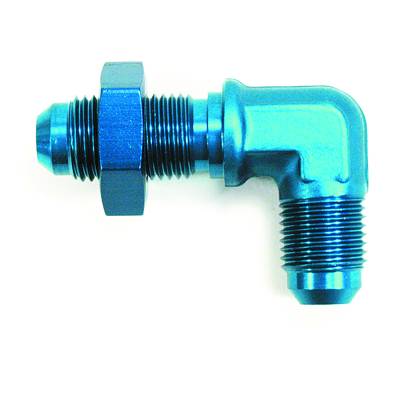 SpeedFx - SpeedFX 560433BK Coupler Fitting 90-DEG -4AN Bulkhead Flare Black Anodized EACH