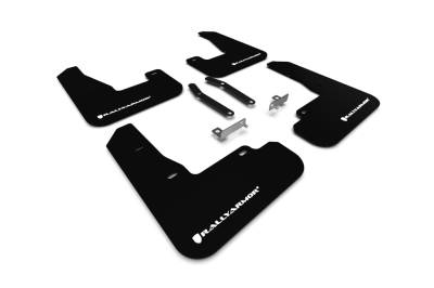 Rally Armor - Rally Armor MF59-UR-BLK/WH Black Mud Flap White Logo
