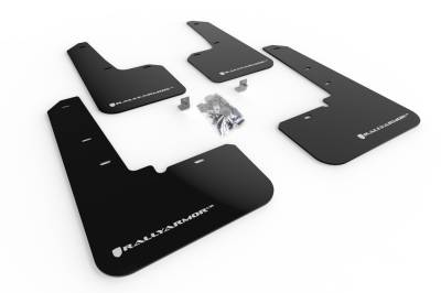 Rally Armor - Rally Armor MF66-UR-BLK/WH Black Mud Flap White Logo