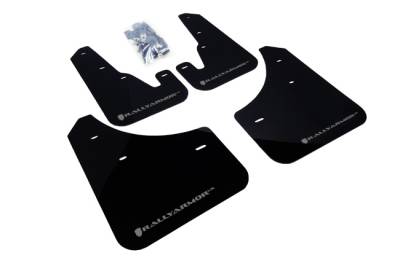Rally Armor - Rally Armor MF9-UR-BLK/SIL Black Mud Flap Silver Logo