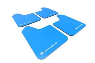 Rally Armor - Rally Armor MF12-UR-BL/WH BlUE Mud Flap White Logo