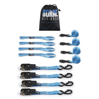 Mishimoto - Mishimoto BNRTC-TDMD-4BL Borne Off-Road MD Ratchet Tie-Down Kit 4-Pack Blue