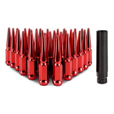 Mishimoto - Mishimoto MMLG-SP1415-32RD Mishimoto Spiked Lug Nuts M14x1.5 32-PC Set