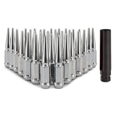 Mishimoto - Mishimoto MMLG-SP1415-32CH Chrome Spiked Lug Nuts M14x1.5 32Pc Set