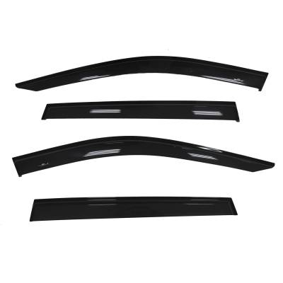 TrailFX - TrailFx 4255H 4PC Window Vents Low Profile Tape-On Smoke Acrylic