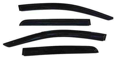 TrailFX - TrailFx 4810H 4PC Window Vents Low Profile Tape-On Smoke Acrylic